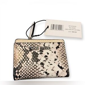 Steve Madden Blonde Snake-Print Card Case with Black Accents